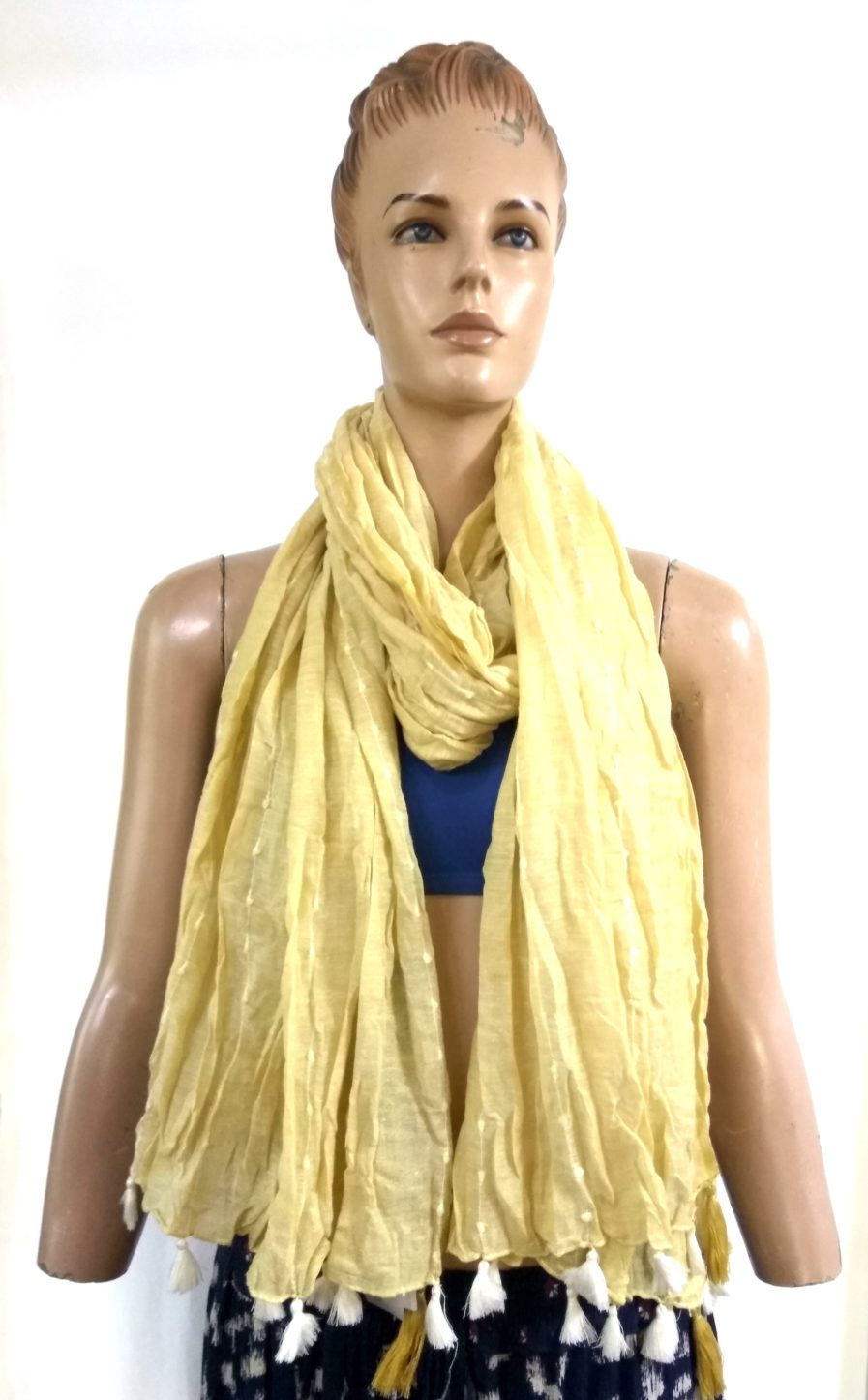 Plain fringes scarves