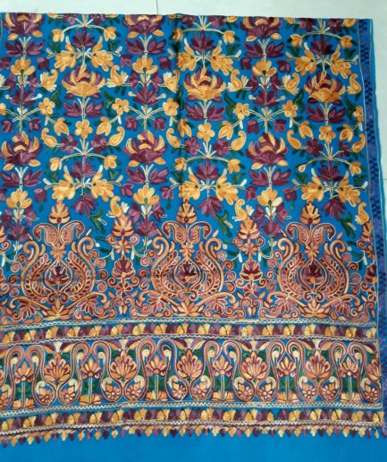 Embroidered Printed Wool Shawl