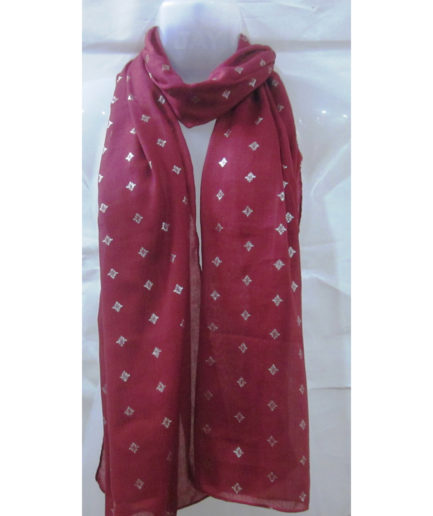 Voile with silver printed scarve