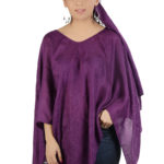 Woolly Twill Poncho With Maching Scarves