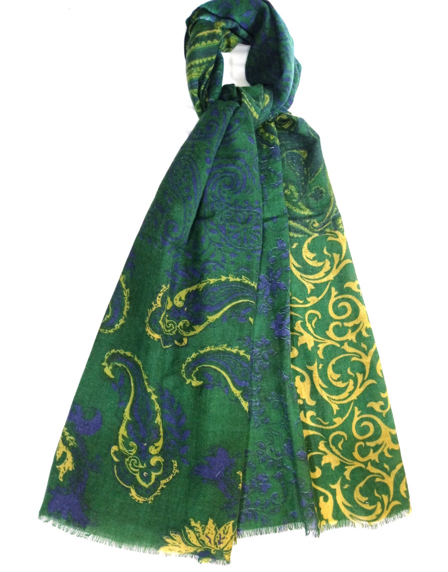 Flower Printed Wool Shawl