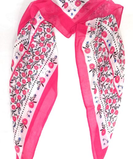 100%Voile Printed Square Scarves