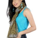 Polyester Chiffon Crinkeld Golden Scarves