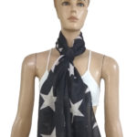100% Voile Fancy Printed With Lurex Scarves