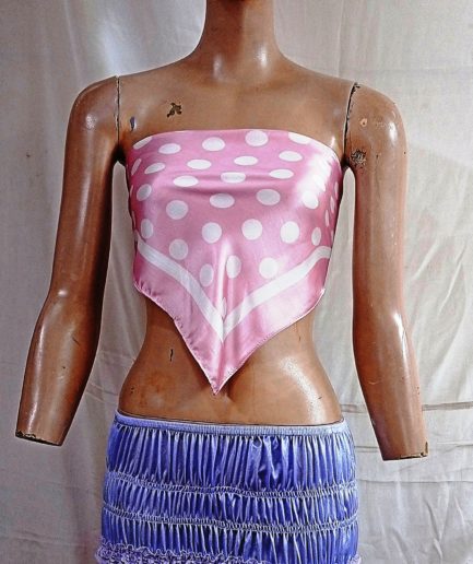 Satin Printed Poka Dot Square Bandana
