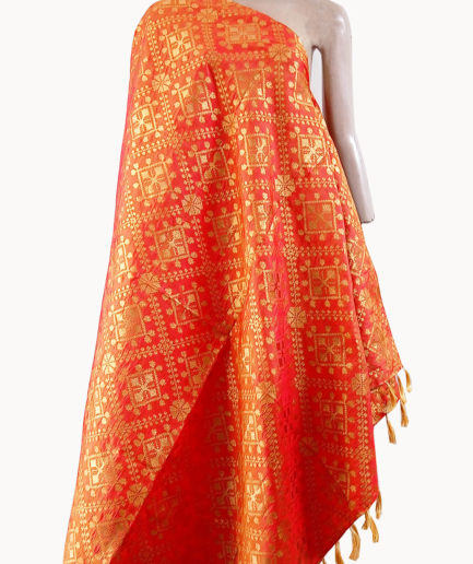 Embroidered Fringes Printed Dupatta