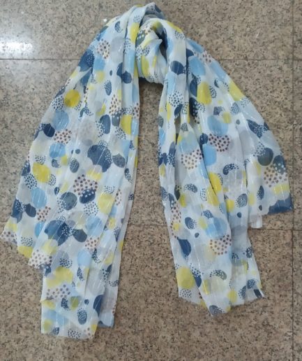 100% Poly Crinkle With Lurex Scarves