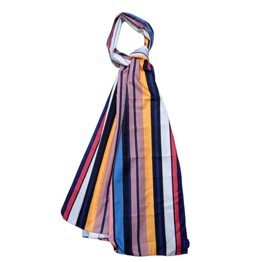 100% Satin Printed Stripe Designer Scarves