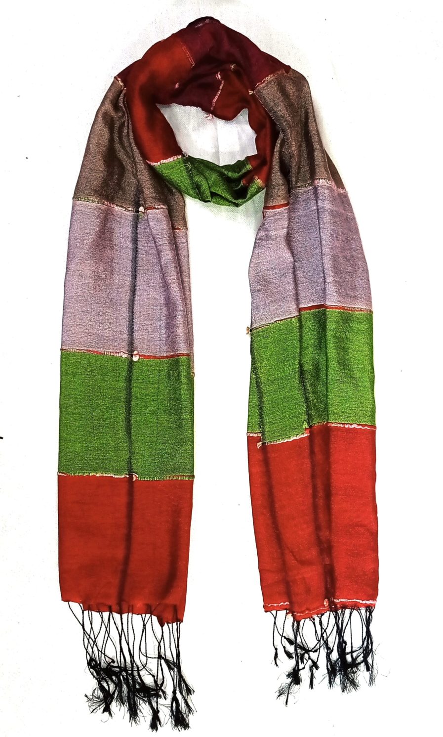 Silk Cotton  With Fringes Scarves