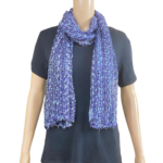 Navy Purple Viscose Net scarf
