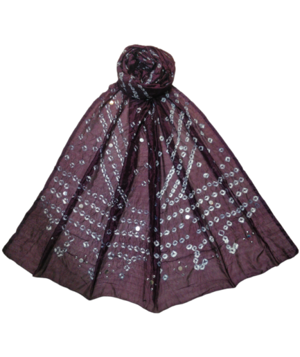 Silky Bandhani With Handwork Dupatta