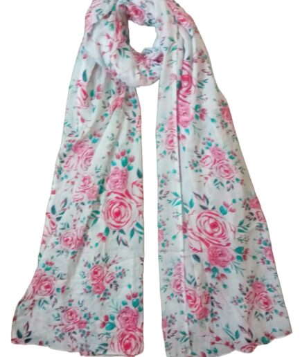 Flower Fancy printed cotton scarves