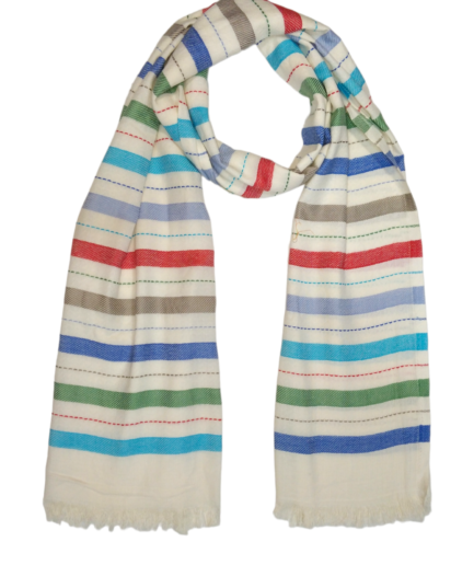 Cotton viscose Linen Scarf Diamond Weave