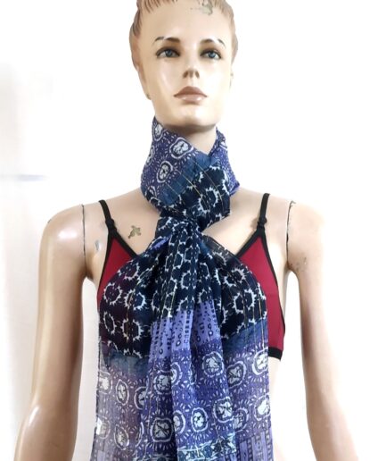 Polyester chiffon printerd with Lurex Scarfs