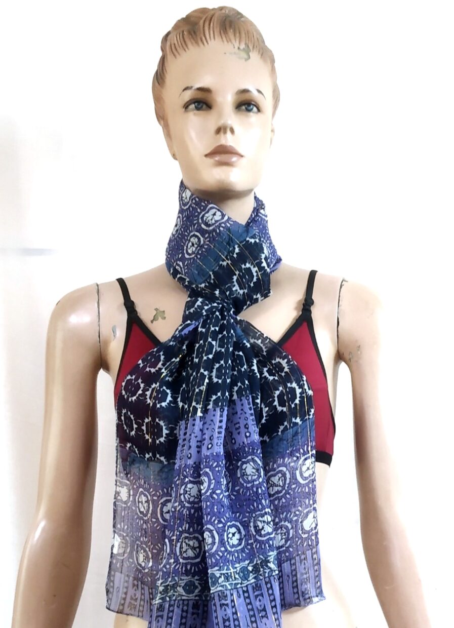 Polyester chiffon printerd with Lurex Scarfs