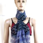 Polyester chiffon printerd with Lurex Scarf