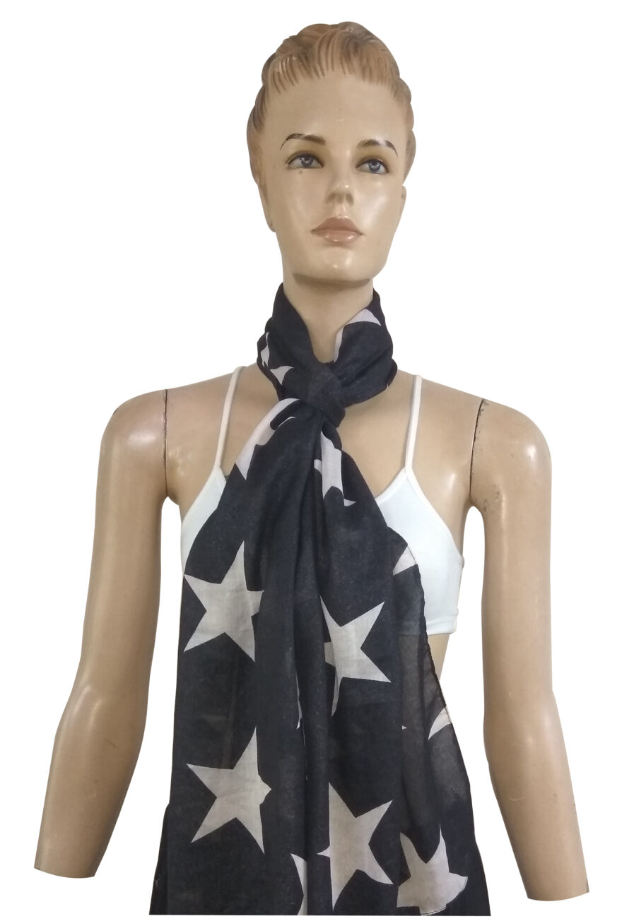 100% Voile Fancy printed with Lurex Scarfs