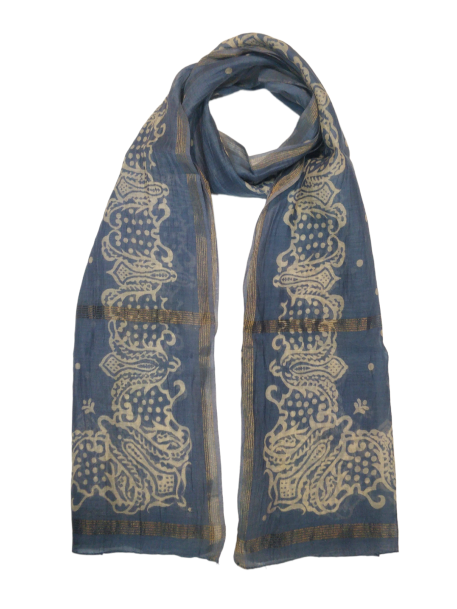 Cotton Silk with Zari golden border Scarves