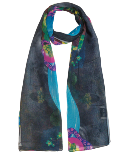 Digital Fancy Flower Print Scarf